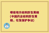 哪些地方收购野生黄精(中国药企收购野生黄精，引发保护争议)
