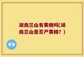 湖南兰山有黄精吗(湖南兰山是否产黄精？)