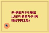 5叶黄精与6叶黄精(比较5叶黄精与6叶黄精的不同之处)
