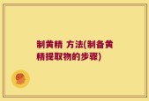 制黄精 方法(制备黄精提取物的步骤)