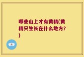 哪些山上才有黄精(黄精只生长在什么地方？)