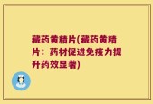 藏药黄精片(藏药黄精片：药材促进免疫力提升药效显著)