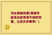 河北黄精效果(黄精可能有这些意想不到的效果，让你大开眼界！)
