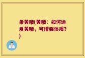 条黄精(黄精：如何运用黄精，可增强体质？)