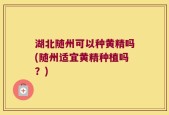 湖北随州可以种黄精吗(随州适宜黄精种植吗？)