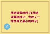 昆明滇黄精种子(昆明滇黄精种子：发现了一种世界上最小的种子)