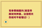 党参黄精图片(美容养颜双效神器，这张照片你绝对不能错过！)