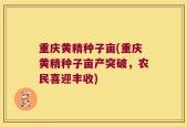 重庆黄精种子亩(重庆黄精种子亩产突破，农民喜迎丰收)