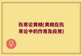 伤寒论黄精(黄精在伤寒论中的作用及应用)