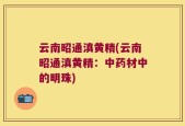 云南昭通滇黄精(云南昭通滇黄精：中药材中的明珠)