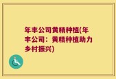 年丰公司黄精种植(年丰公司：黄精种植助力乡村振兴)