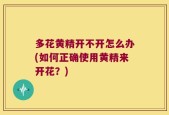 多花黄精开不开怎么办(如何正确使用黄精来开花？)