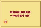 越南黄精(越南黄精：一种珍贵的中药材)