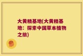 大黄精基地(大黄精基地：探索中国草本植物之旅)