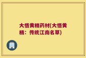 大悟黄精药材(大悟黄精：传统江南名草)
