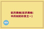 巨药黄精(巨药黄精：中药材的珍贵之一)
