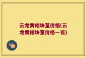 云龙黄精块茎价格(云龙黄精块茎价格一览)