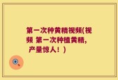 第一次种黄精视频(视频 第一次种植黄精, 产量惊人！)