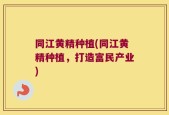同江黄精种植(同江黄精种植，打造富民产业)