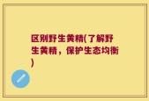 区别野生黄精(了解野生黄精，保护生态均衡)