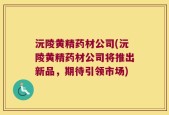 沅陵黄精药材公司(沅陵黄精药材公司将推出新品，期待引领市场)