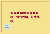 天茅山黄精(天茅山黄精：益气养阴，补中养神)