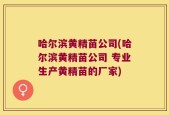 哈尔滨黄精苗公司(哈尔滨黄精苗公司 专业生产黄精苗的厂家)