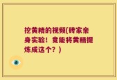 挖黄精的视频(砖家亲身实验！竟能将黄精提炼成这个？)