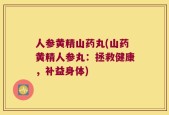 人参黄精山药丸(山药黄精人参丸：拯救健康，补益身体)