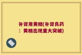 补肾用黄精(补肾良药：黄精出现重大突破)
