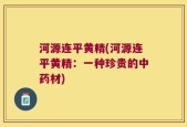 河源连平黄精(河源连平黄精：一种珍贵的中药材)