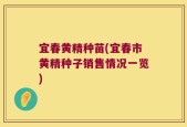 宜春黄精种苗(宜春市黄精种子销售情况一览)