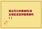 商丘可以种黄精吗(商丘地区适宜种植黄精吗？)