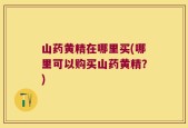 山药黄精在哪里买(哪里可以购买山药黄精？)