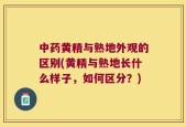 中药黄精与熟地外观的区别(黄精与熟地长什么样子，如何区分？)