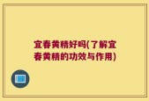 宜春黄精好吗(了解宜春黄精的功效与作用)