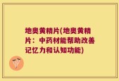 地奥黄精片(地奥黄精片：中药材能帮助改善记忆力和认知功能)