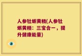 人参牡蛎黄精(人参牡蛎黄精：三宝合一，提升健康能量)