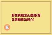野生黄精怎么使用(野生黄精用法简介)