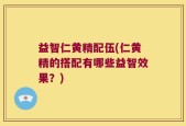 益智仁黄精配伍(仁黄精的搭配有哪些益智效果？)