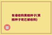 有谁收购黄精种子(黄精种子现已被收购)