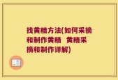找黄精方法(如何采摘和制作黄精  黄精采摘和制作详解)