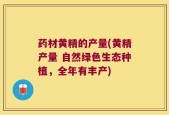 药材黄精的产量(黄精产量 自然绿色生态种植，全年有丰产)