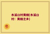 木溪口村黄精(木溪口村：黄精之乡)
