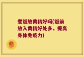 煮饭放黄精好吗(饭前放入黄精好处多，提高身体免疫力)