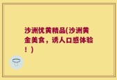 沙洲优黄精品(沙洲黄金美食，诱人口感体验！)