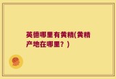 英德哪里有黄精(黄精产地在哪里？)