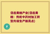 岱岳黄精产业(岱岳黄精：传统中药材加工转型升级生产新亮点)