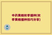 中药黄精秋季播种(秋季黄精播种技巧分享)