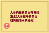 人参枸杞黄芪当归黄精泡水(人参杞子黄芪当归黄精泡水的好处)